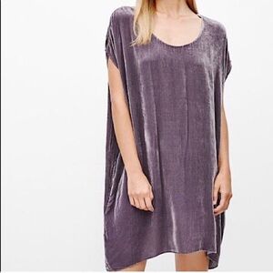Aritzia Wilfred Velvet Silk Purple Grey Mini Dress extra small